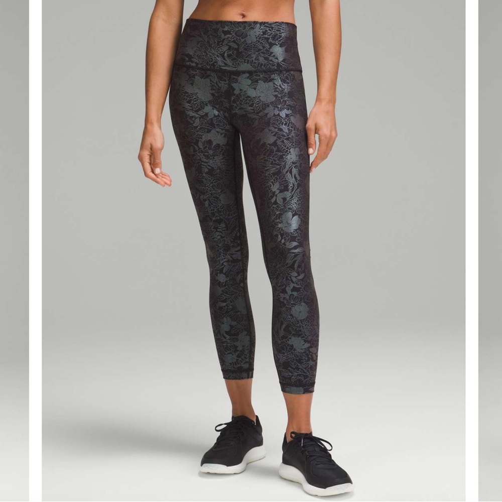 Lululemon Wunder Under High-Rise Tight 25” *Shine Logo Flourish Black Iridescent